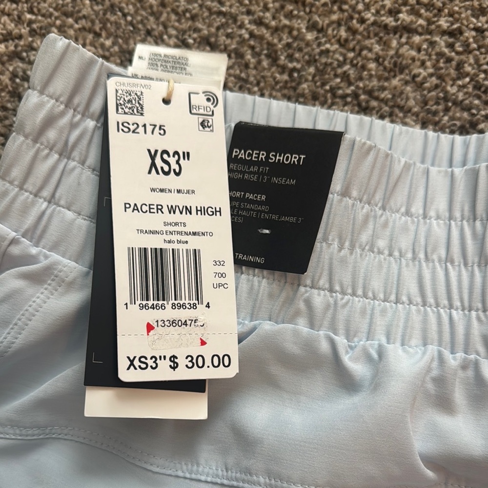 Adidas Women's Light Blue Shorts, size XS - Picture 3 of 3